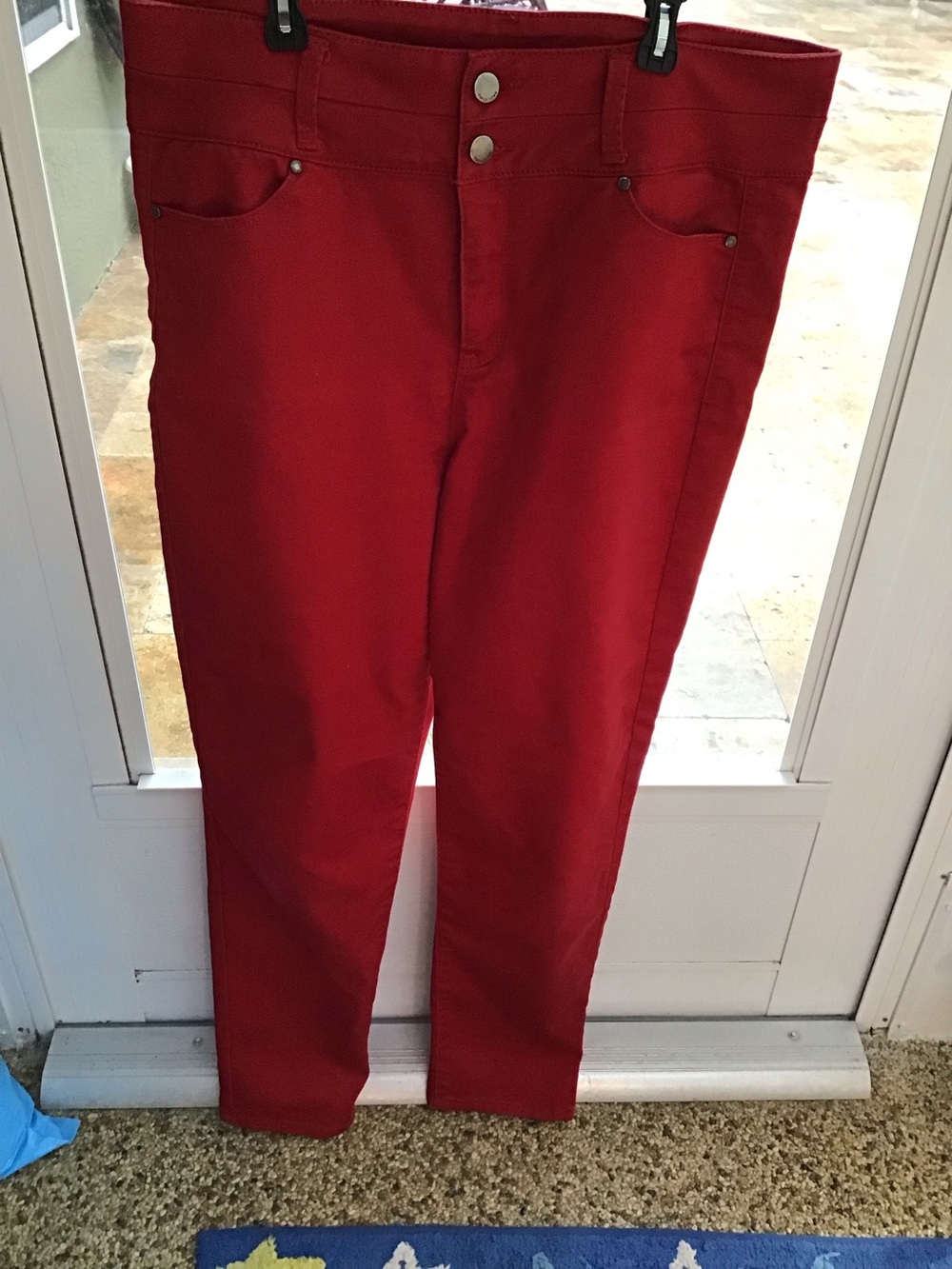 Red High-Waist Slim Pants size 15